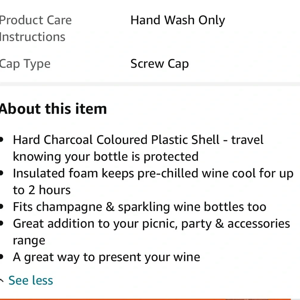 Skybar orange insulated bottle holder